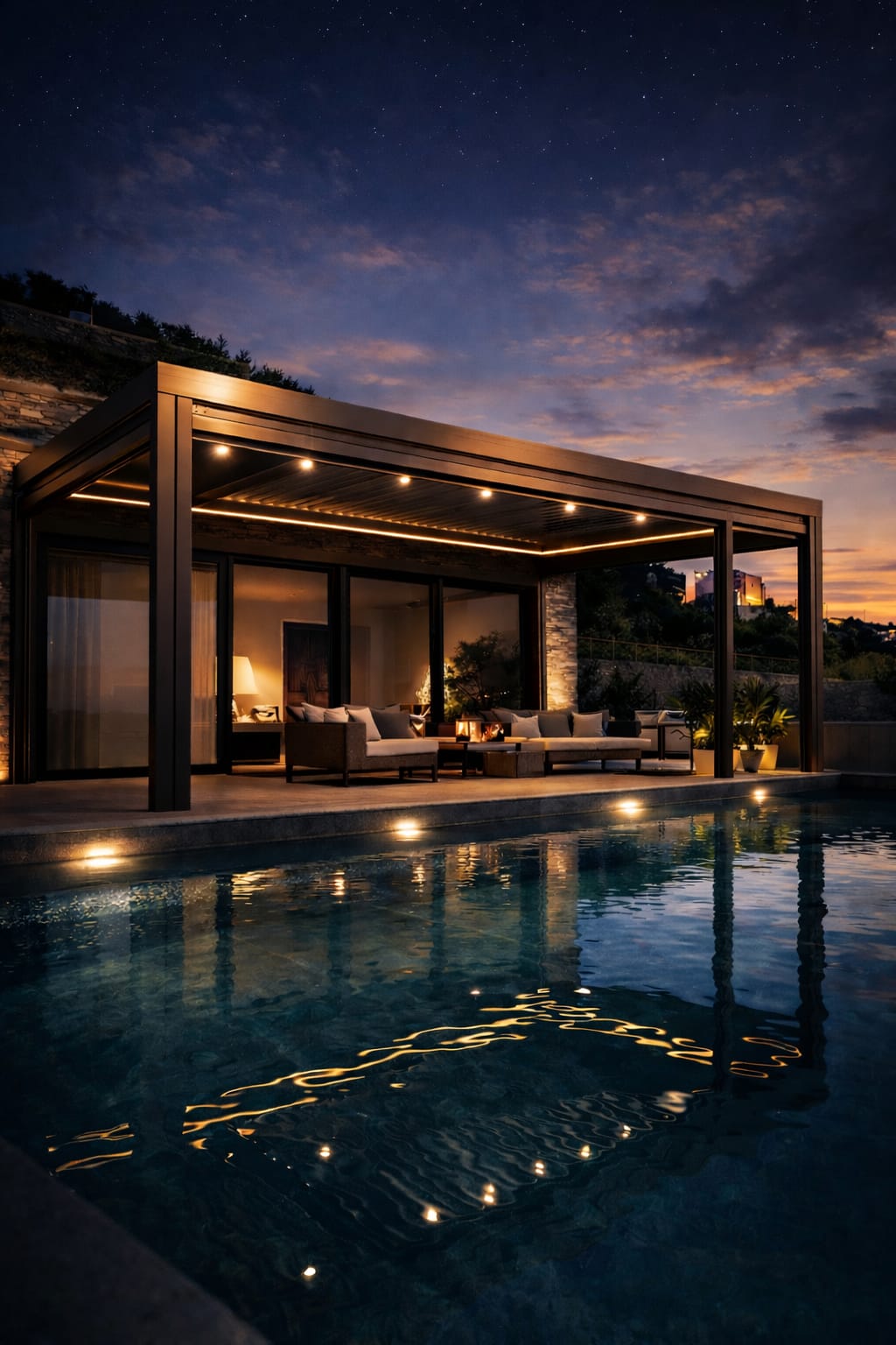 LUXARA bioklimatska pergola uz bazen